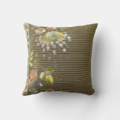 Stripes Floral  Elegant Brocade Lace Kussen (Achterkant)