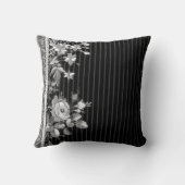 Stripes Floral  Elegant Brocade Pin Stripe Kussen (Achterkant)