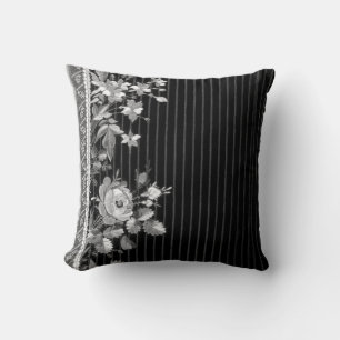 Stripes Floral  Elegant Brocade Pin Stripe Kussen