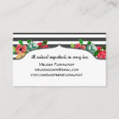 Stripes  florale handgemaakte zeep visitekaartje (Achterkant)