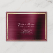 Stripes Framed Minimal Metallic Burgundy Maroon Visitekaartje (Achterkant)
