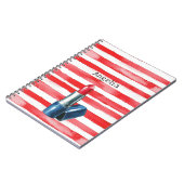 Stripes French Riviera Red Lipstick Notitieboek (Linkerzijde)
