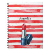 Stripes French Riviera Red Lipstick Notitieboek (Voorkant)