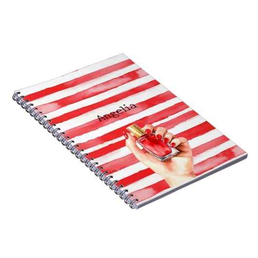 Stripes French Riviera Red Nail Polish Notitieboek (Rechterzijde)