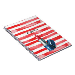 Stripes French Riviera Rode Lippenstift Notitieboek