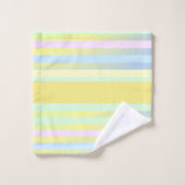 Stripes Geel, Blauw, Groen, Blush Pink Bad Handdoek (Wasdoekje)