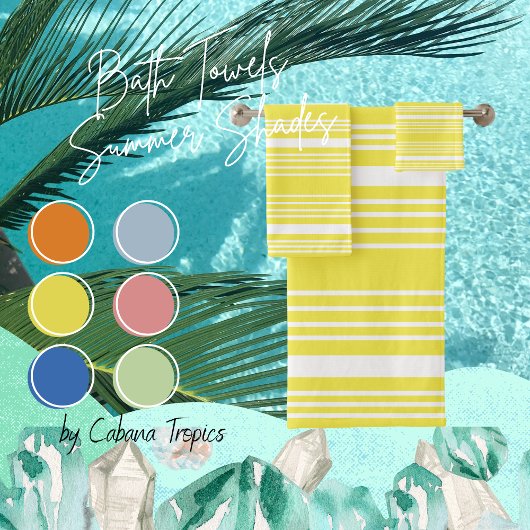 Stripes Geel en Witte doekset Bad Handdoek