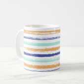 Stripes geometric textile seamless vintage pattern koffiemok (Voorkant links)