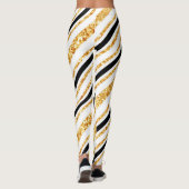 Stripes Gold Glitter Black Boho Popular Collectie Leggings (Achterkant)