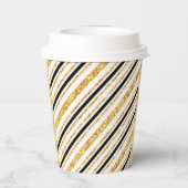 Stripes Gold Glitter Black Boho Popular Collectie Papieren Bekers (Achterkant)