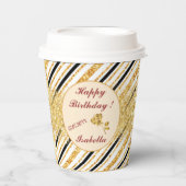 Stripes Gold Glitter Black Boho Popular Collectie Papieren Bekers (Voorkant)