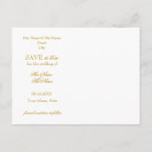 Stripes Gold Lijst Flower Wedding Save the Date Aankondigingskaart (Achterkant)