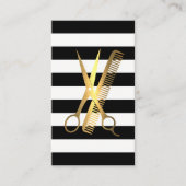 Stripes | Golden Scissors Comb Logo Afsprakenkaartje (Voorkant)
