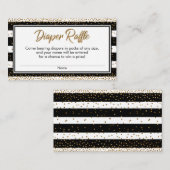 Stripes & Gouden Confetti Luier Raffle Ticket Kaar Informatiekaartje (Voorkant / Achterkant)