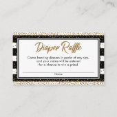 Stripes & Gouden Confetti Luier Raffle Ticket Kaar Informatiekaartje (Voorkant)