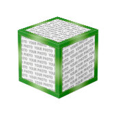 STRIPES-gradiënten - groen + uw ideeën Kubus (Achter hoekig)