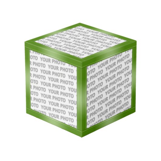 STRIPES-gradiënten - groen + uw ideeën Kubus (Voorkant hoekig)