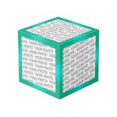 STRIPES-gradiënten - oceaangroen + uw ideeën Kubus (Achter hoekig)
