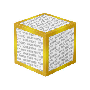 STRIPES-gradiënten - olijfgeel + uw ideeën Kubus