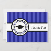 Stripes Graduation Cap Hartelijk dank (Navy Blue) Bedankkaart (Voorkant)
