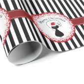 Stripes grappige kerstkerstmankjes cadeaupapier (Rol Hoek)