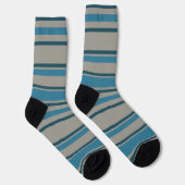 Stripes Gray and Blue Sokken (Rechts)