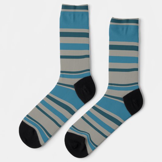 Stripes Gray and Blue Sokken (Links)