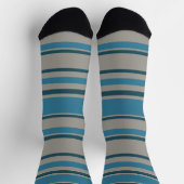 Stripes Gray and Blue Sokken (Top)