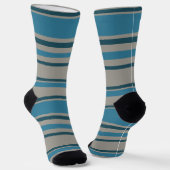 Stripes Gray and Blue Sokken (Gebogen)