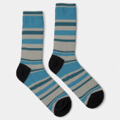Stripes Gray and Blue Sokken (Rechts)