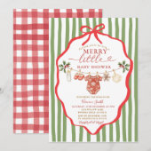 Stripes Green Clothesline Merry Little Baby Shower Kaart (Voorkant / Achterkant)