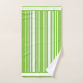 Stripes Green Limoen & White Bath Towel Set Bad Handdoek (Handdoek)