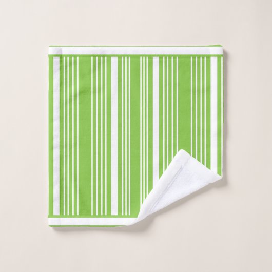 Stripes Green Limoen & White Bath Towel Set Bad Handdoek (Wasdoekje)