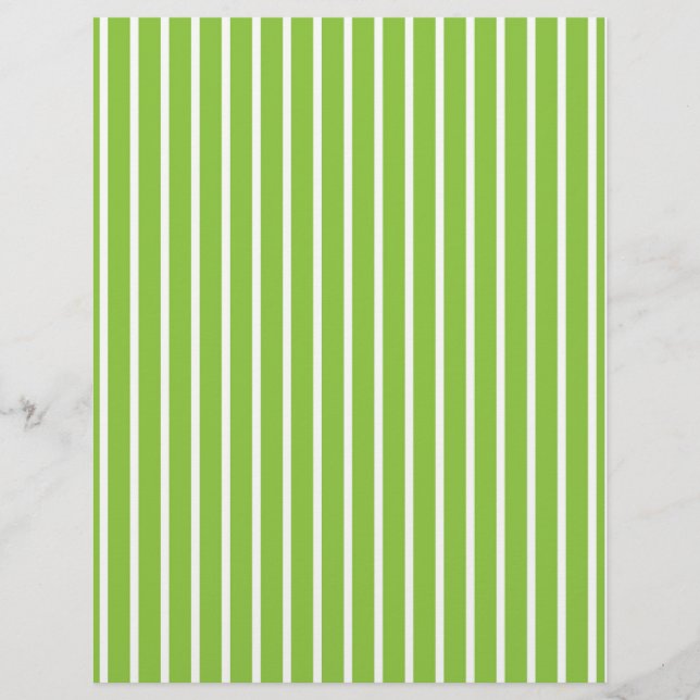 Stripes Green White Baby-scrapbook (Voorkant)