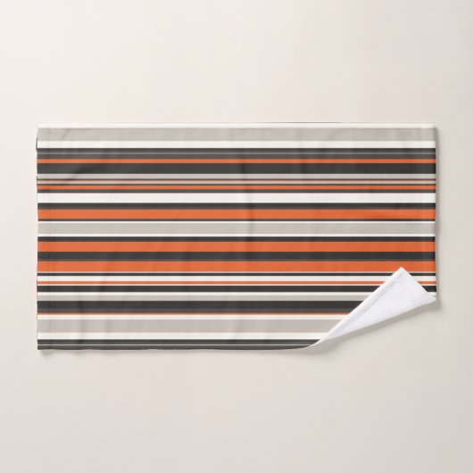 Stripes grijs Sinaasappel minimal Bad Handdoek (Handdoek)
