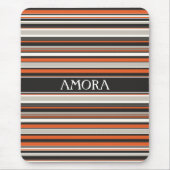 Stripes grijs Sinaasappel minimal Muismat (Voorkant)