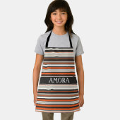 Stripes grijs Sinaasappel minimal Schort (Insitu)