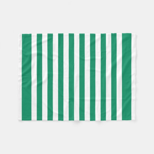 Stripes | Groen en wit |  | Fleece Deken (Voorkant (Horizontaal))