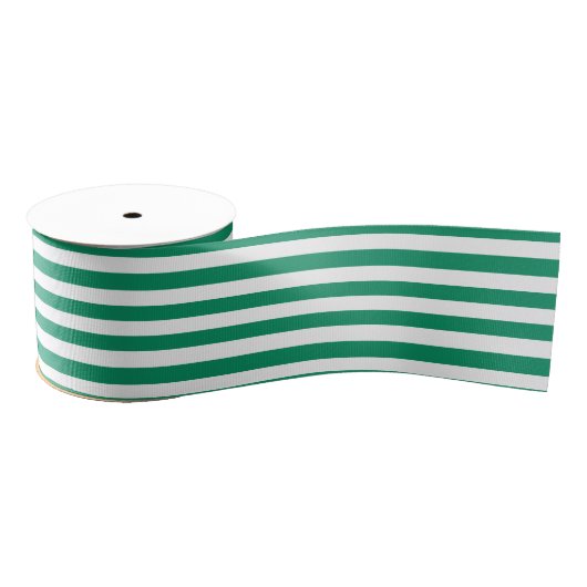 Stripes | Groen & Wit |  | Grosgrain Lint (Spoel)