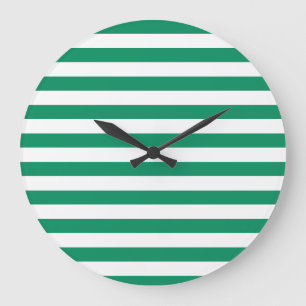 Stripes Groen & Wit Grote Klok