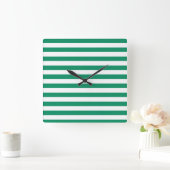 Stripes | Groen & Wit | | Vierkante Klok (Huis)