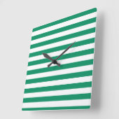 Stripes | Groen & Wit | | Vierkante Klok (Hoek)