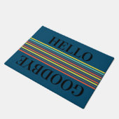 Stripes Hallo Goodbye Gepersonaliseerd Doormat Deurmat (Schuin)