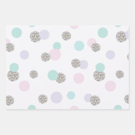 Stripes, harten en pooldots inpakpapier vel