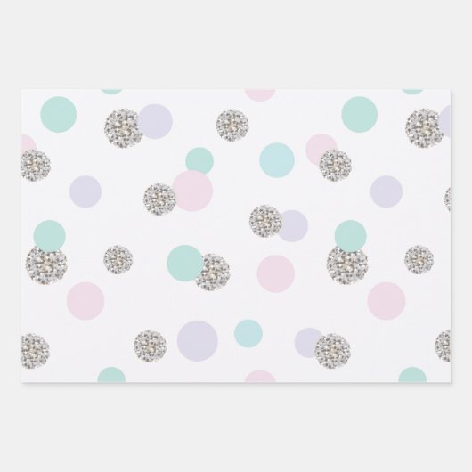 Stripes, harten en pooldots inpakpapier vel (Voorkant)