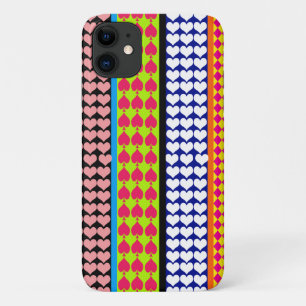 Stripes Hearts Diamonds Boho Gemengd ontwerp Case-Mate iPhone Case