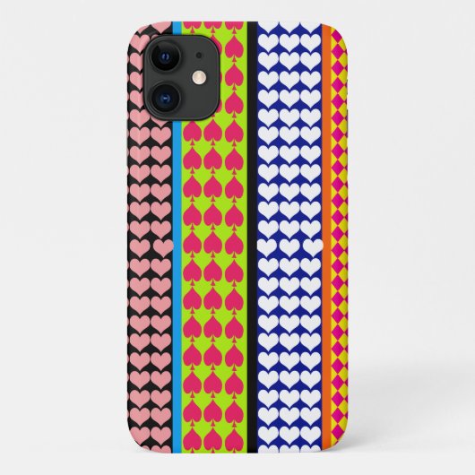 Stripes Hearts Diamonds Boho Gemengd ontwerp Case-Mate iPhone Case (Achterkant)