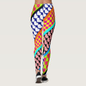 Stripes Hearts Diamonds Boho Gemengd ontwerp Leggings (Achterkant)
