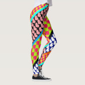 Stripes Hearts Diamonds Boho Gemengd ontwerp Leggings (Rechts)