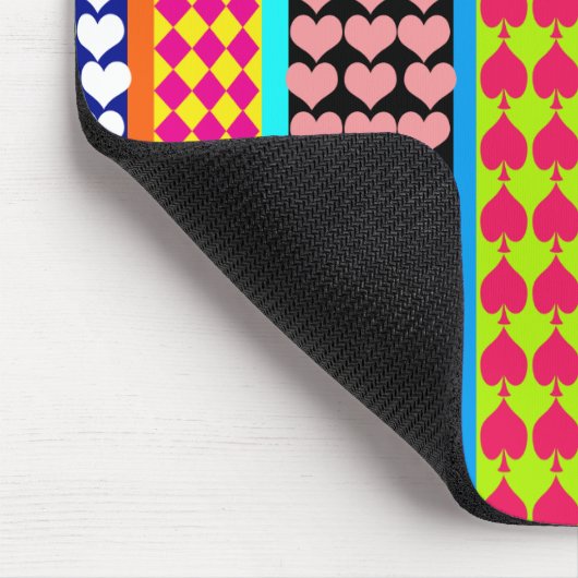 Stripes Hearts Diamonds Boho Gemengd ontwerp Muismat (Hoek)